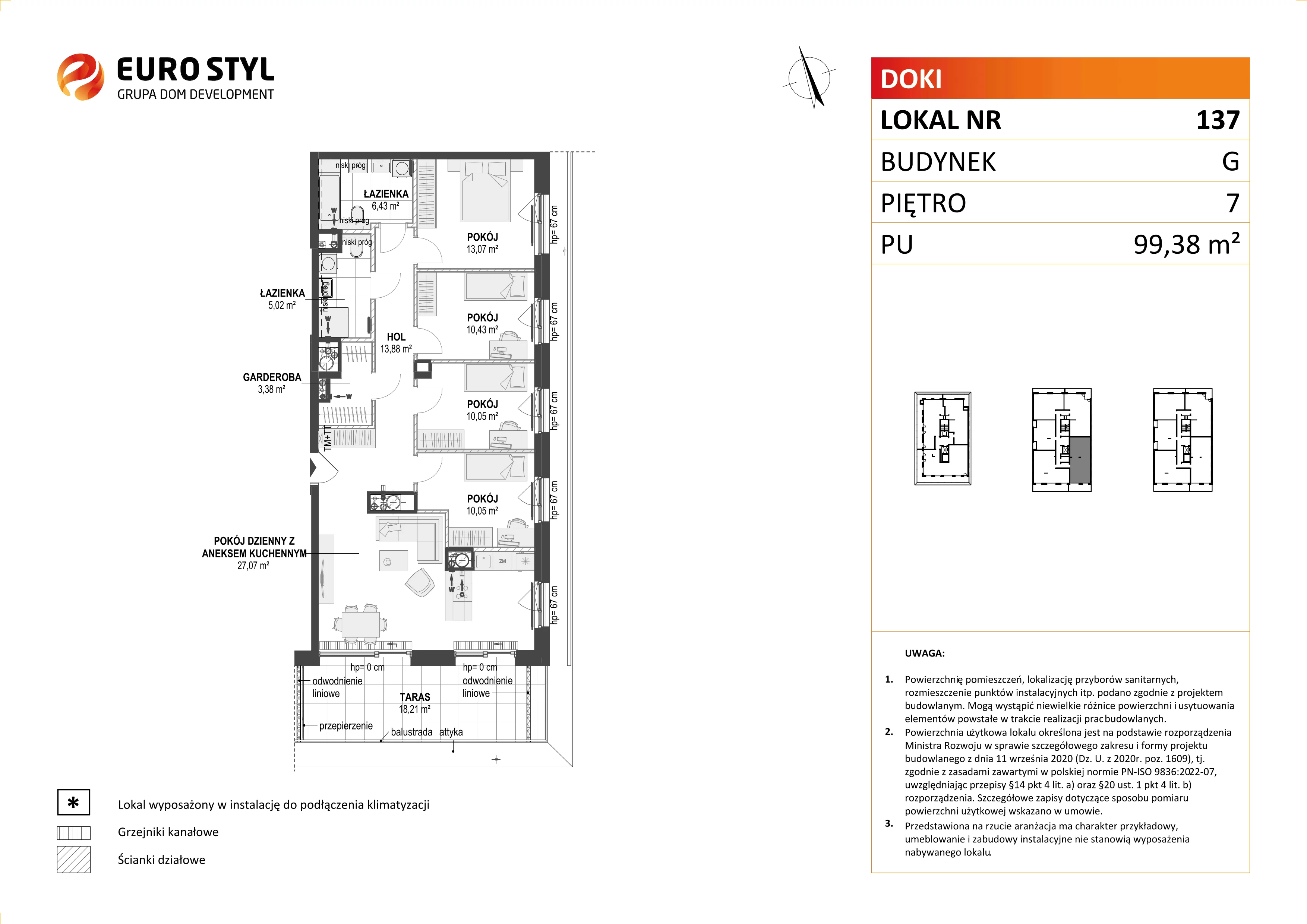 Mieszkanie 99,38 m², piętro 7, oferta nr G/137, DOKI Living - etap II, Gdańsk, Śródmieście, ul. Aleja Doki