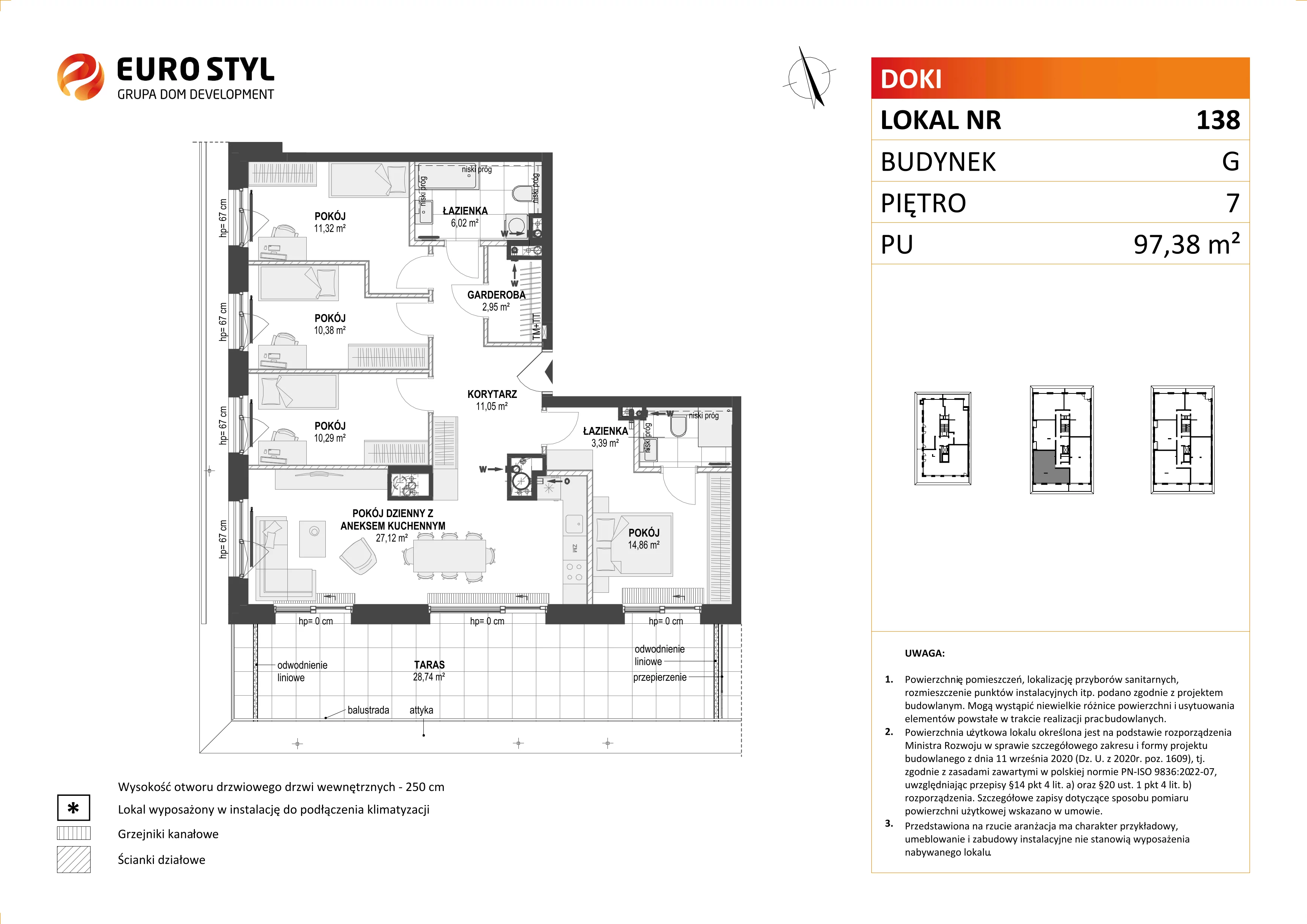 Mieszkanie 97,38 m², piętro 7, oferta nr G/138, DOKI Living - etap II, Gdańsk, Śródmieście, ul. Aleja Doki