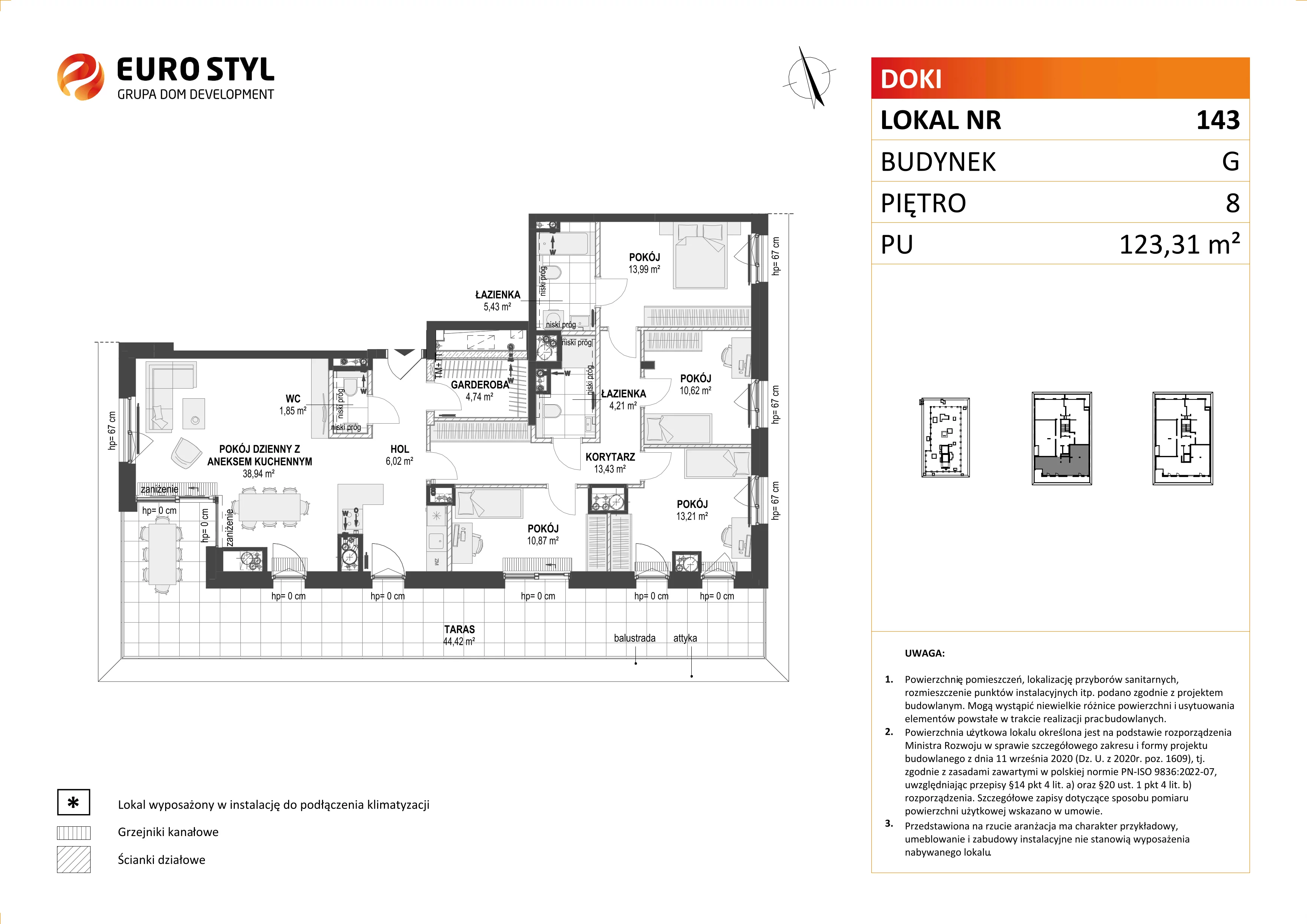 Mieszkanie 123,31 m², piętro 8, oferta nr G/143, DOKI Living - etap II, Gdańsk, Śródmieście, ul. Aleja Doki