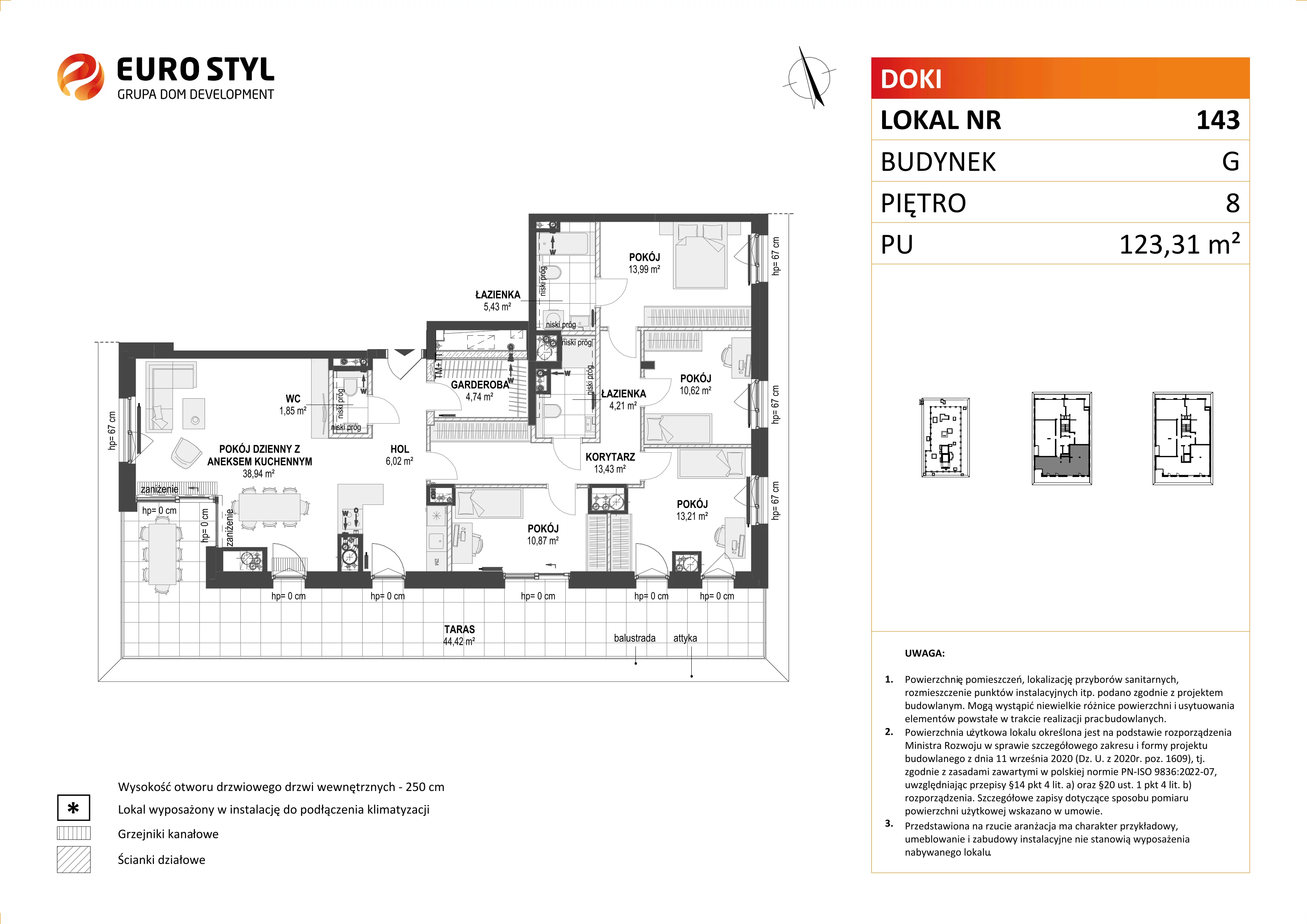 Mieszkanie 123,31 m², piętro 8, oferta nr G/143, DOKI Living - etap II, Gdańsk, Śródmieście, ul. Aleja Doki