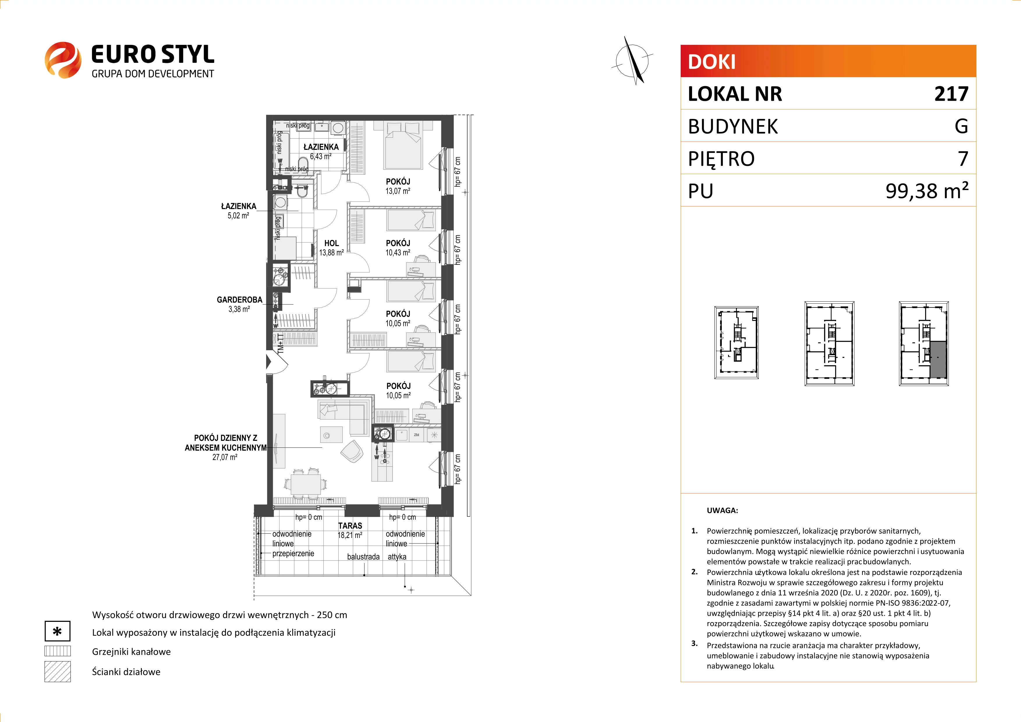 Mieszkanie 99,38 m², piętro 7, oferta nr G/217, DOKI Living - etap II, Gdańsk, Śródmieście, ul. Aleja Doki