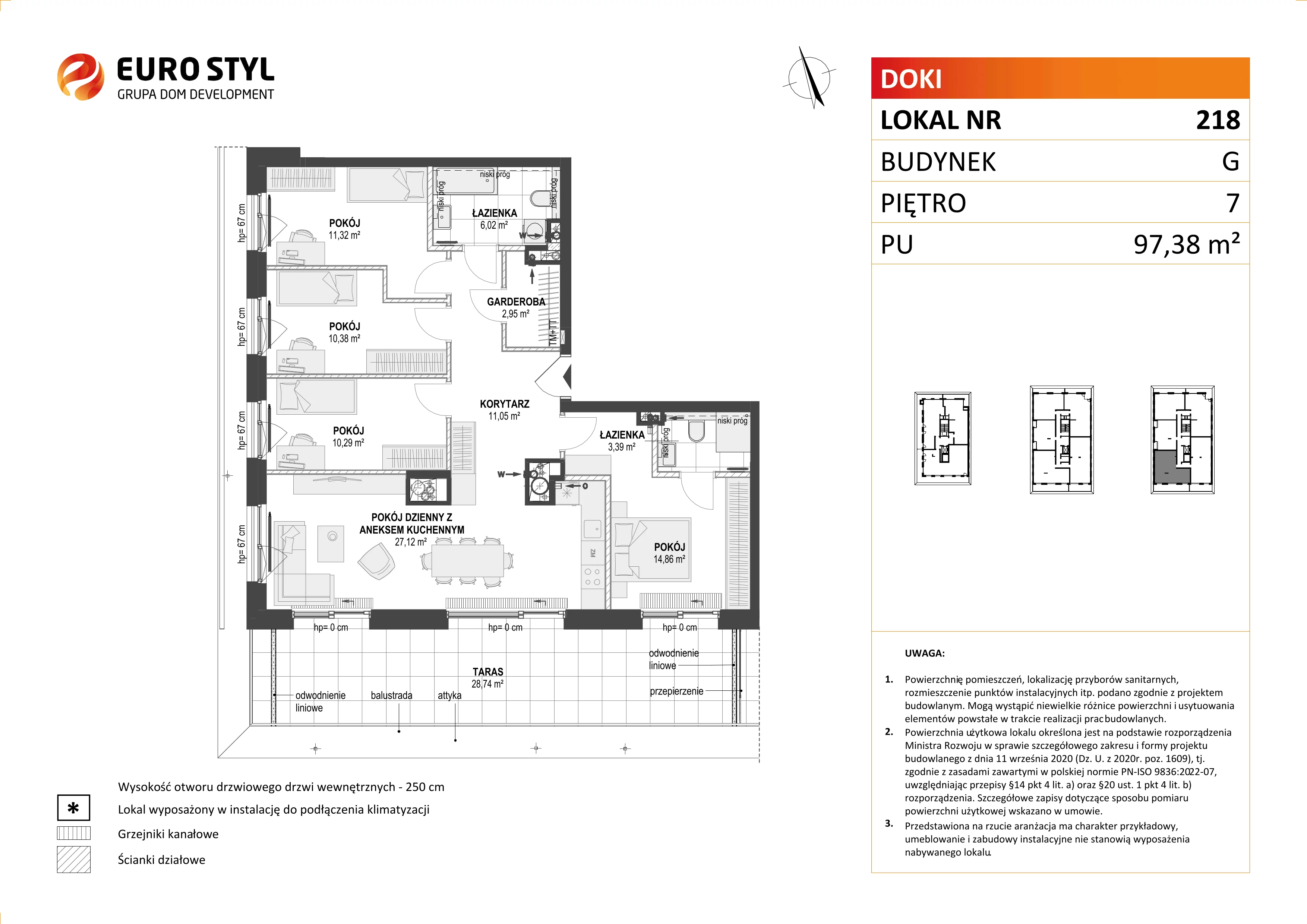 Mieszkanie 97,38 m², piętro 7, oferta nr G/218, DOKI Living - etap II, Gdańsk, Śródmieście, ul. Aleja Doki