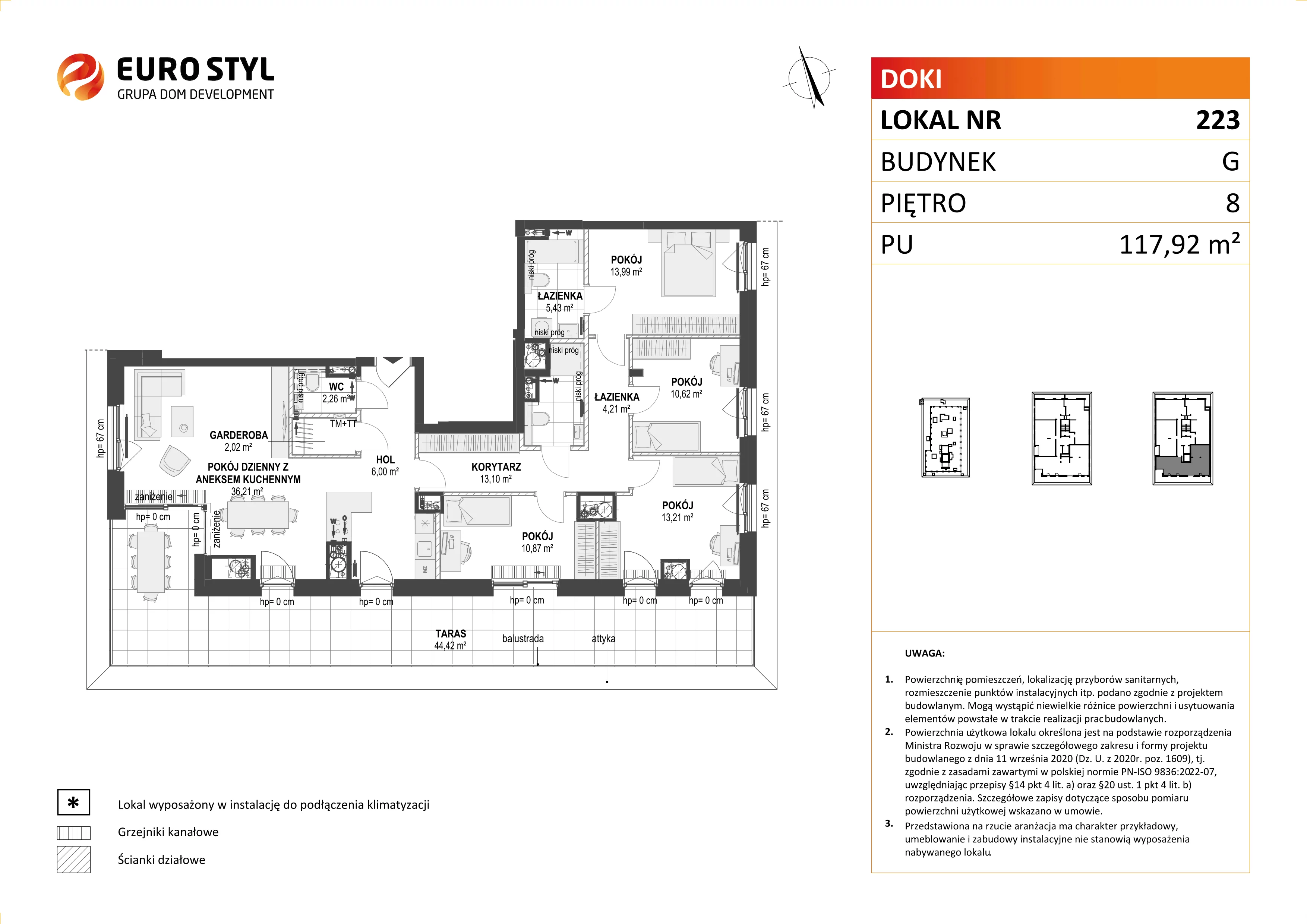 Mieszkanie 117,92 m², piętro 8, oferta nr G/223, DOKI Living - etap II, Gdańsk, Śródmieście, ul. Aleja Doki-idx