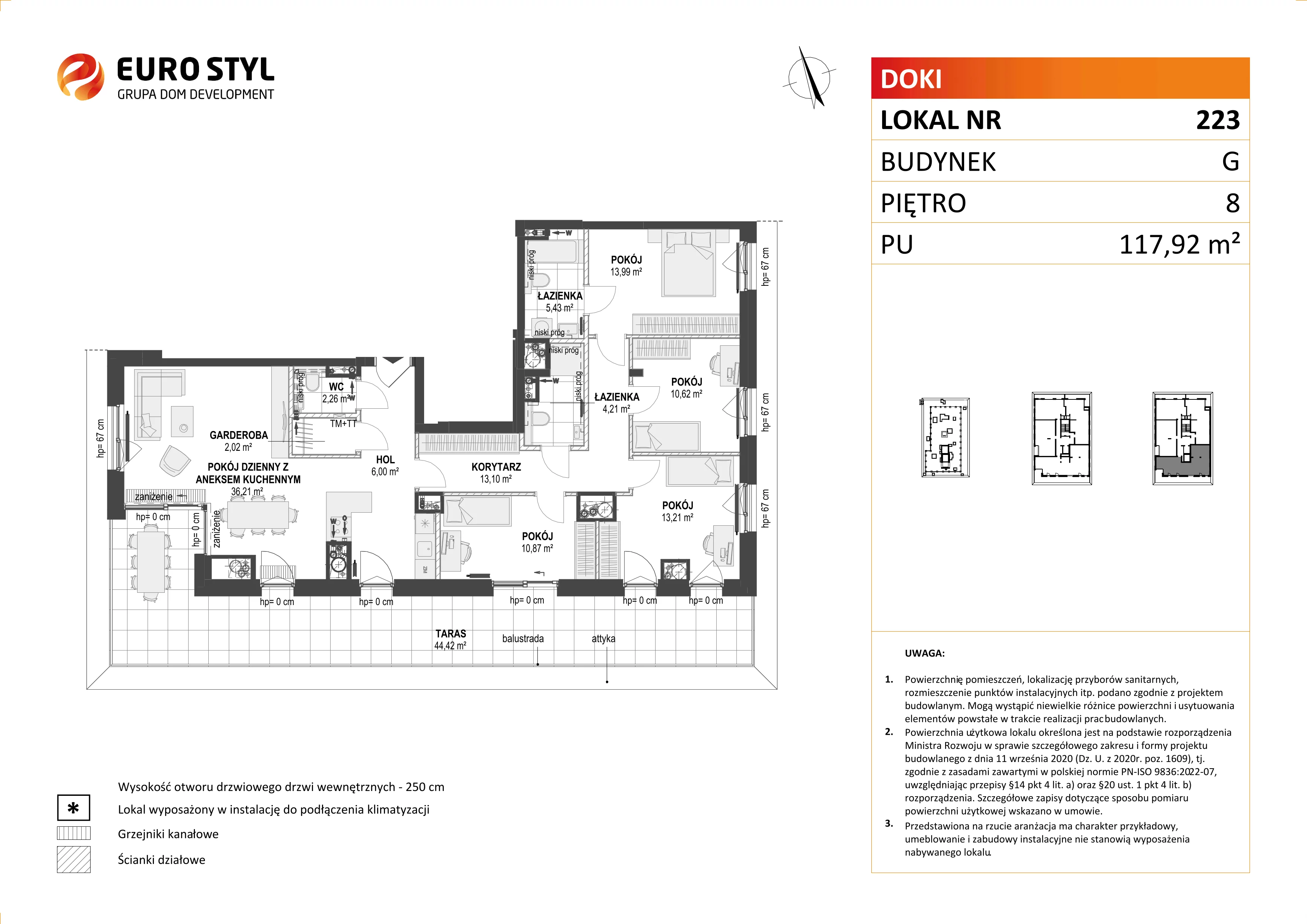 Mieszkanie 117,92 m², piętro 8, oferta nr G/223, DOKI Living - etap II, Gdańsk, Śródmieście, ul. Aleja Doki-idx