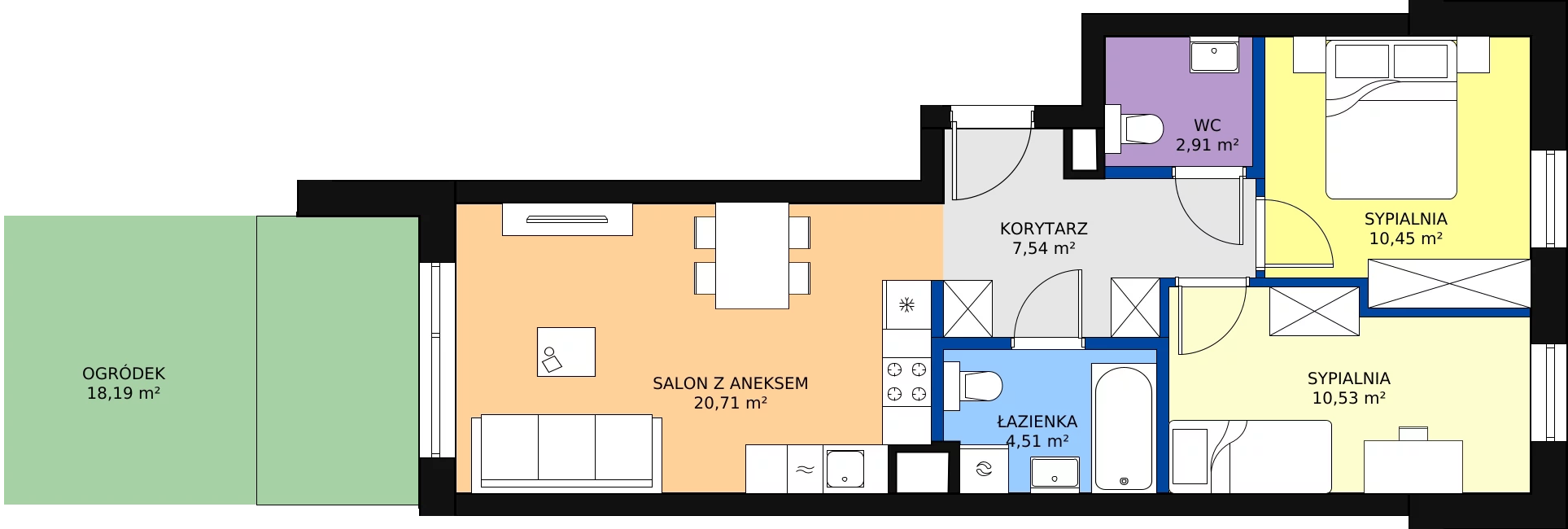 Zalety mieszkania 56.65 m², C5/3