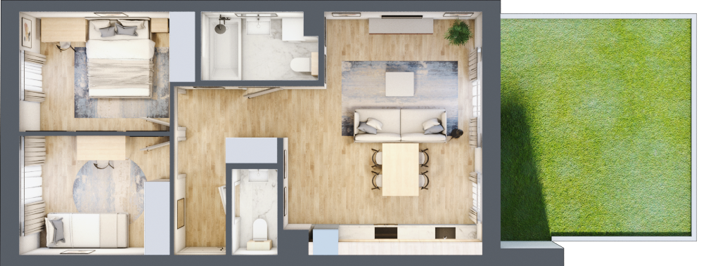 Mieszkanie 60,04 m², parter, oferta nr C5/21, Konstelacja, Gdynia, Pogórze, ul. Paderewskiego