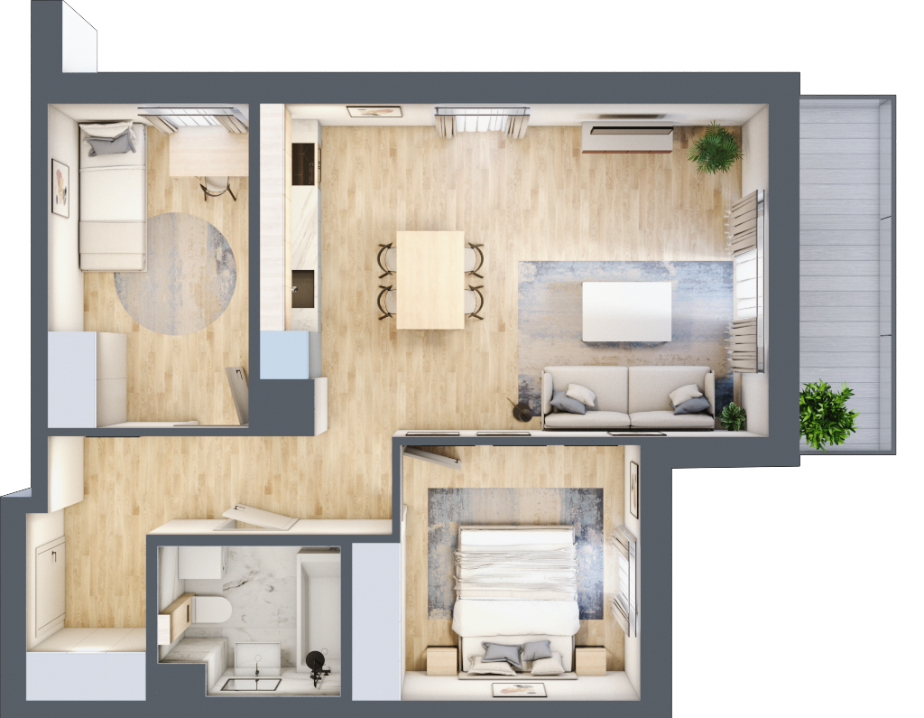 Mieszkanie 58,90 m², piętro 1, oferta nr C/18, Osiedle Synteza, Gdańsk, Piecki-Migowo, Morena, ul. Piekarnicza