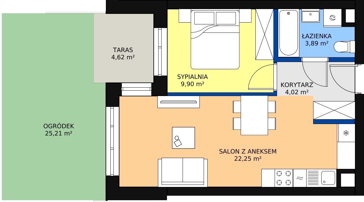 Zalety mieszkania 40.06 m², D1/2