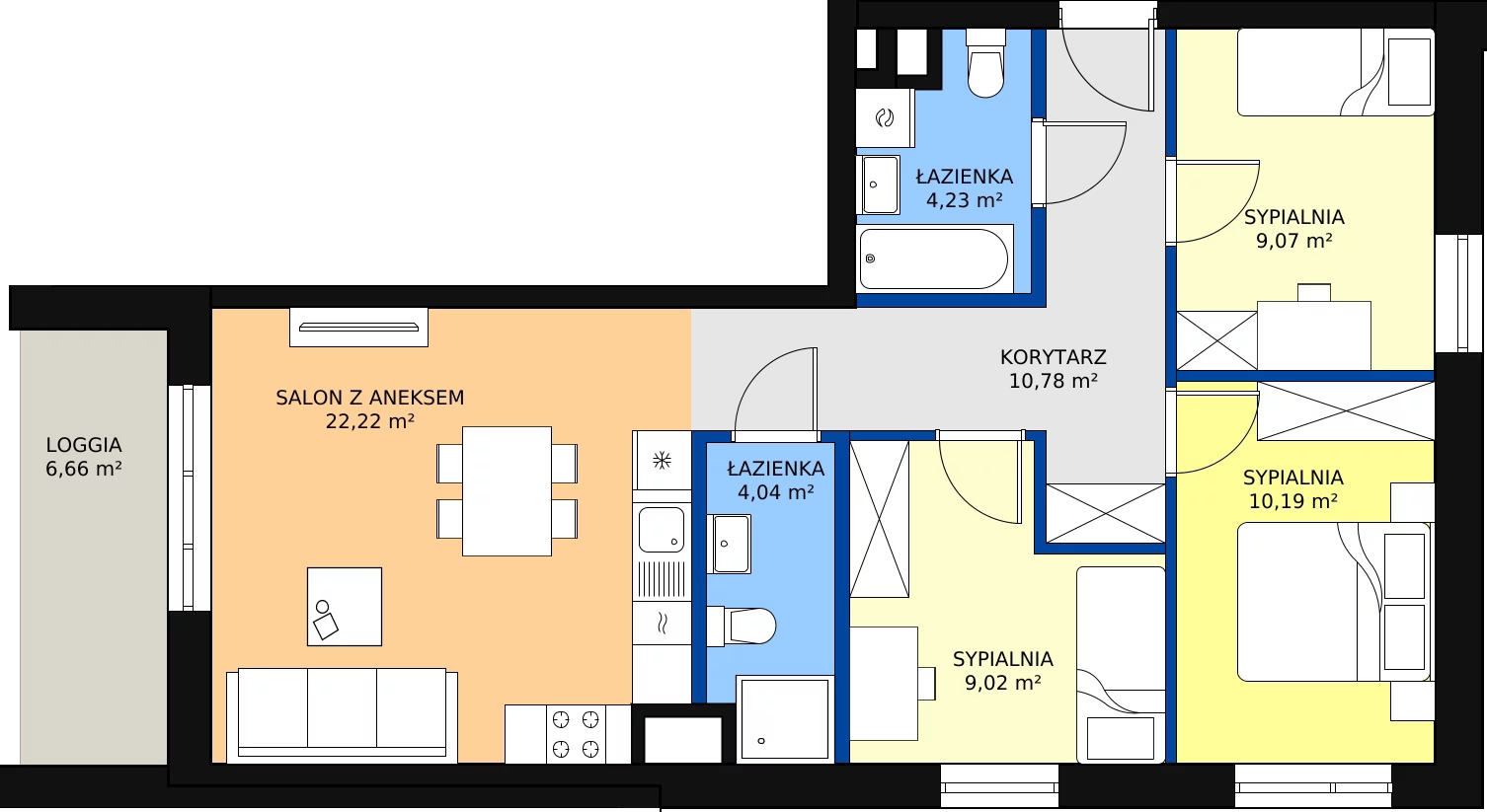 Zalety mieszkania 69.55 m², D1/9