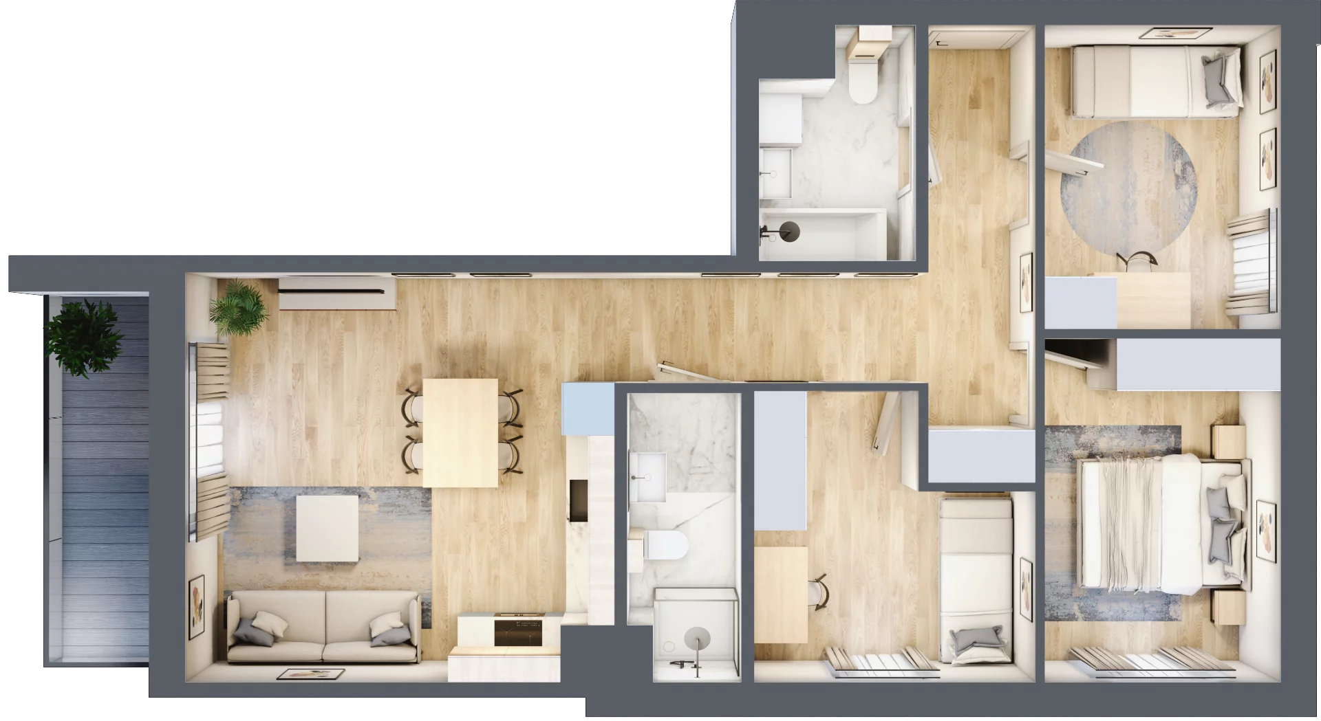 Mieszkanie 70,38 m², piętro 4, oferta nr D1/19, Osiedle Synteza, Gdańsk, Piecki-Migowo, Morena, ul. Piekarnicza