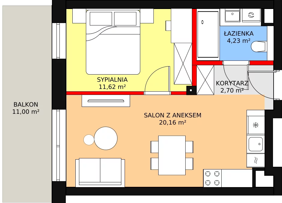 Lokal inwestycyjny 38,49 m², piętro 1, oferta nr B1/12, LAS - apartamenty na Półwyspie Helskim, Jastarnia, ul. Mickiewicza