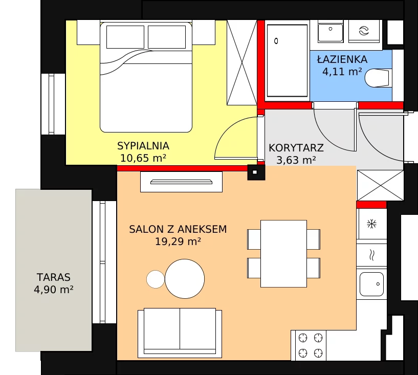 Lokal inwestycyjny 37,35 m², parter, oferta nr B2/3, LAS - apartamenty na Półwyspie Helskim, Jastarnia, ul. Mickiewicza