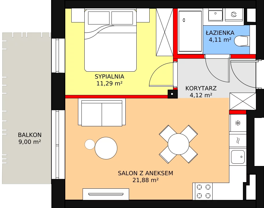 Lokal inwestycyjny 41,00 m², piętro 1, oferta nr B2/9, LAS - apartamenty na Półwyspie Helskim, Jastarnia, ul. Mickiewicza