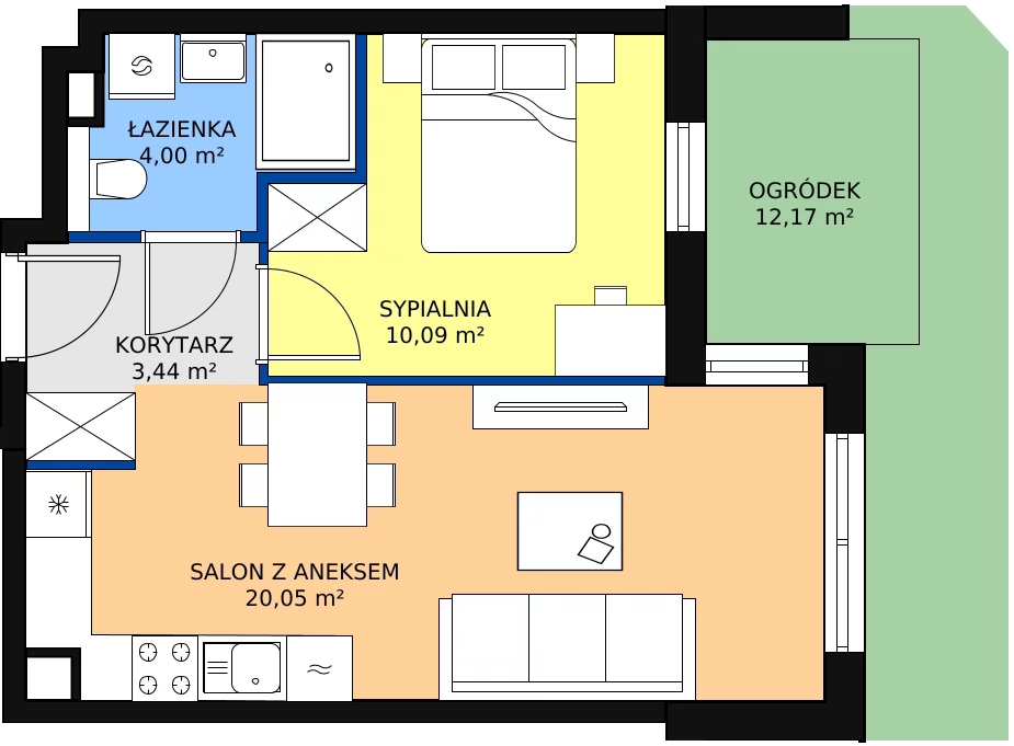Zalety mieszkania 37.58 m², A/30