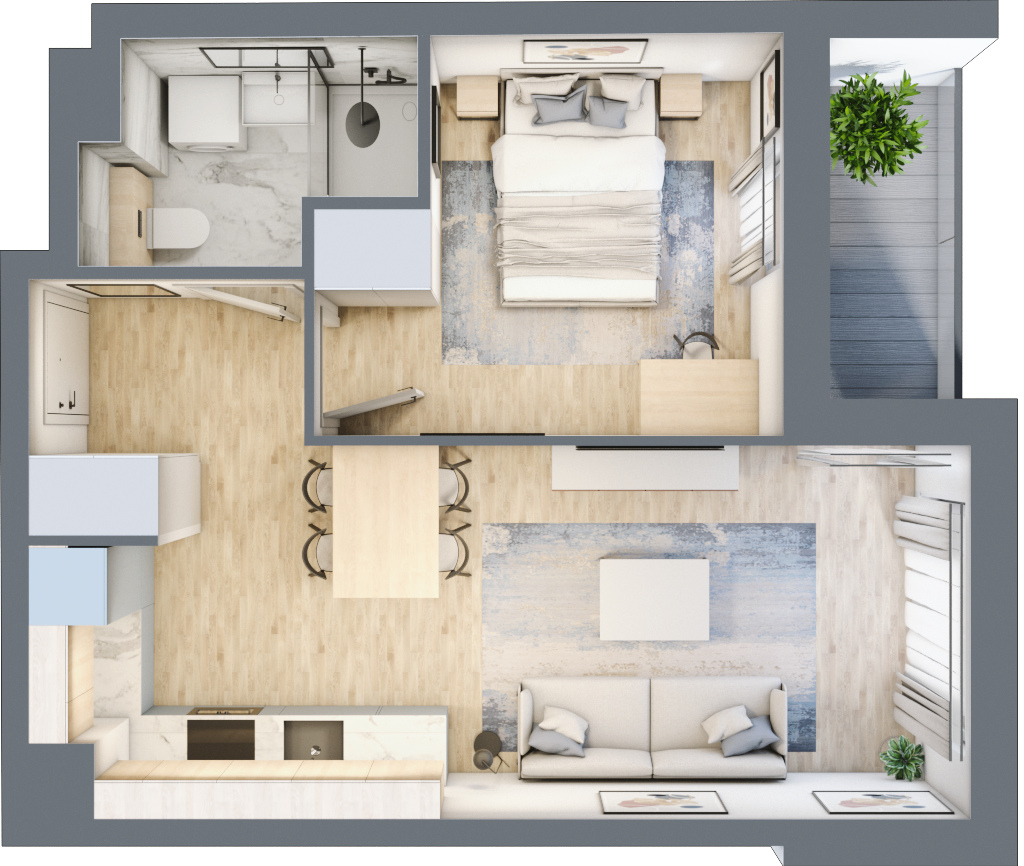 Mieszkanie 37,42 m², piętro 1, oferta nr A/40, Wzgórze Hoplity, Gdańsk, Ujeścisko-Łostowice, Ujeścisko, ul. Kartuska