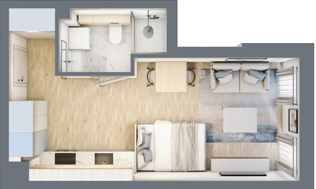 1 pokój, mieszkanie 26,62 m², parter, oferta nr A/1, Wzgórze Hoplity, Gdańsk, Ujeścisko-Łostowice, Ujeścisko, ul. Kartuska
