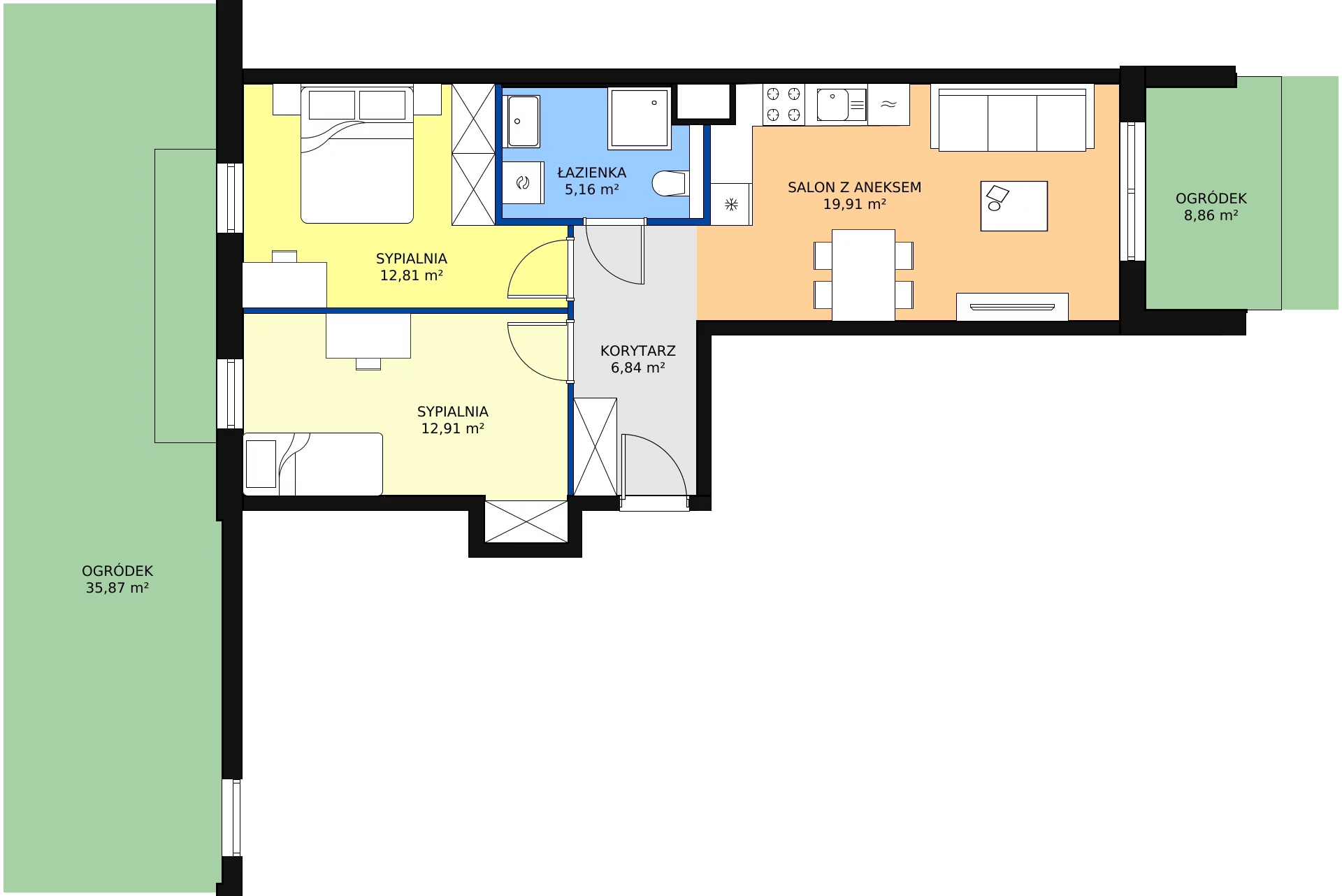 Zalety mieszkania 57.63 m², A/5