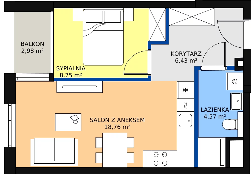Zalety mieszkania 38.51 m², G/3