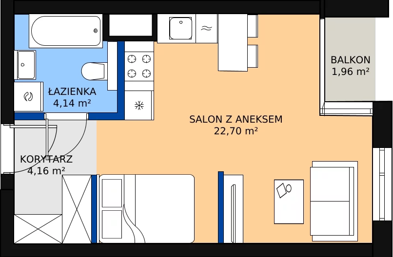 Zalety mieszkania 31 m², G/10