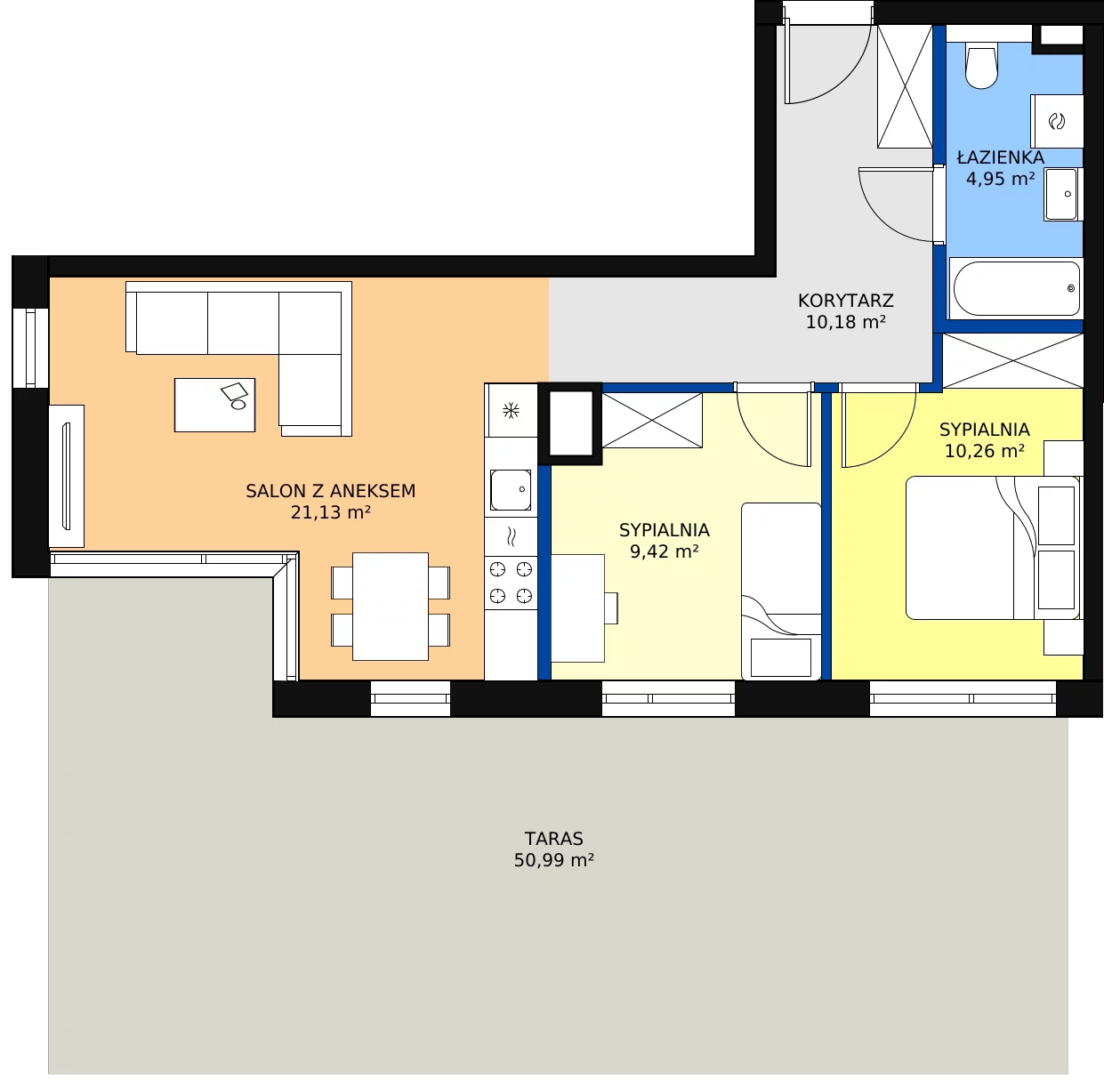 Zalety mieszkania 55.94 m², G/67
