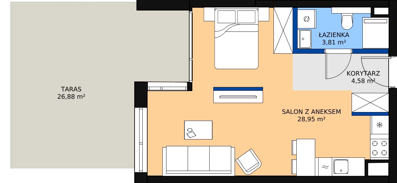 Zalety mieszkania 37.34 m², G/70