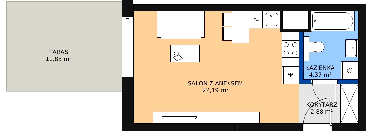Zalety mieszkania 29.44 m², G/71