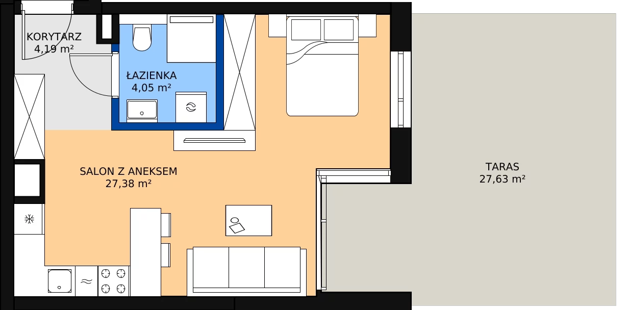 Zalety mieszkania 35.62 m², G/77