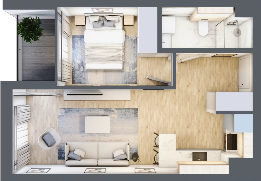 2 pokoje, mieszkanie 37,01 m², piętro 5, oferta nr G/118, DOKI Living - etap II, Gdańsk, Śródmieście, ul. Aleja Doki