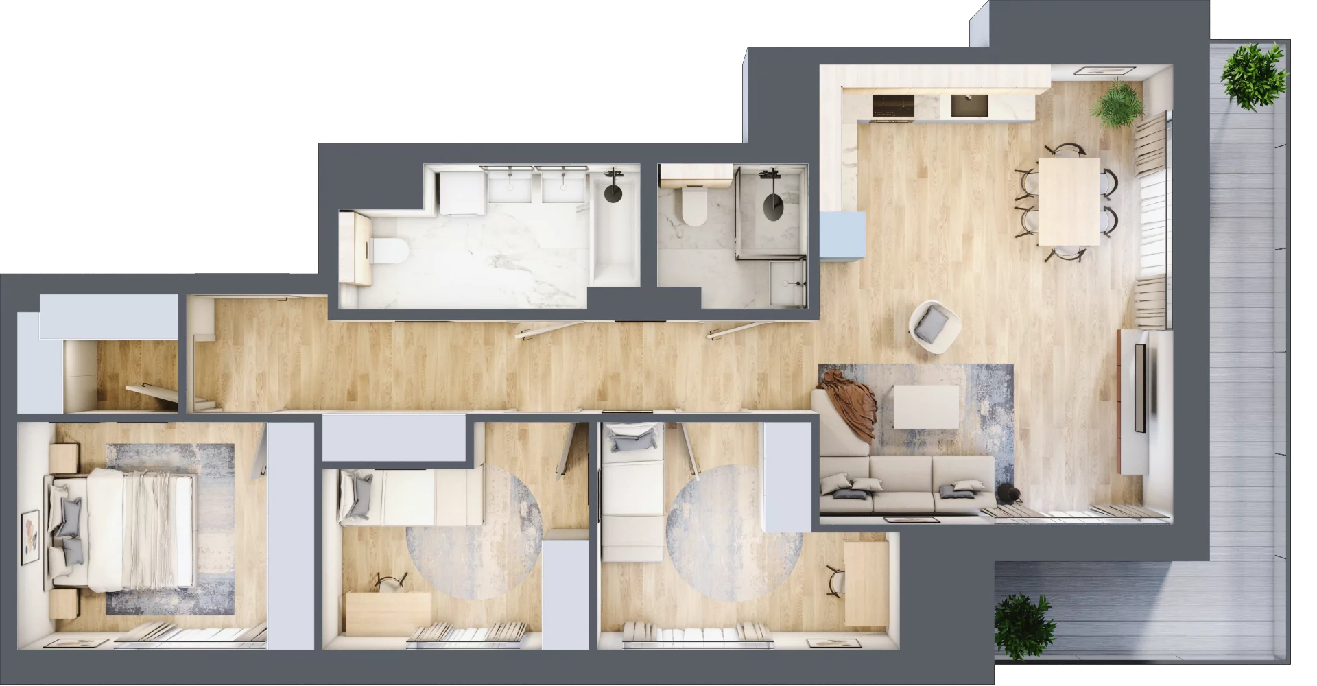 4 pokoje, mieszkanie 84,67 m², piętro 8, oferta nr G/142, DOKI Living - etap II, Gdańsk, Śródmieście, ul. Popiełuszki / Rybaki Górne