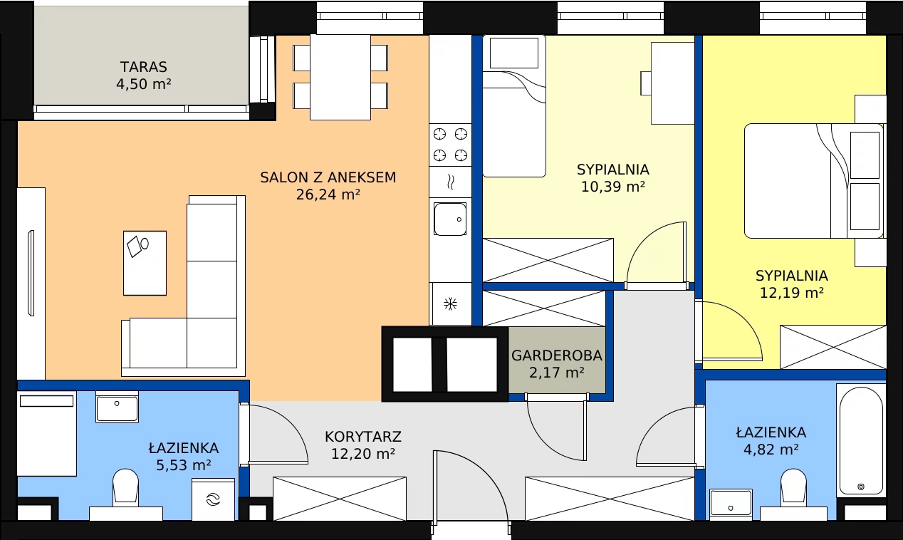 Zalety mieszkania 73.54 m², G/144