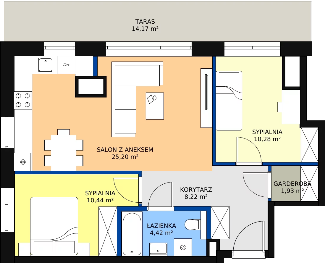 Zalety mieszkania 60.49 m², G/145