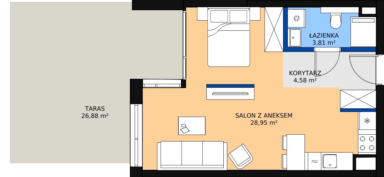 Zalety mieszkania 37.34 m², G/150