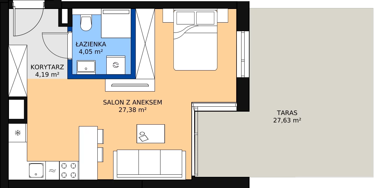 Zalety mieszkania 35.62 m², G/157