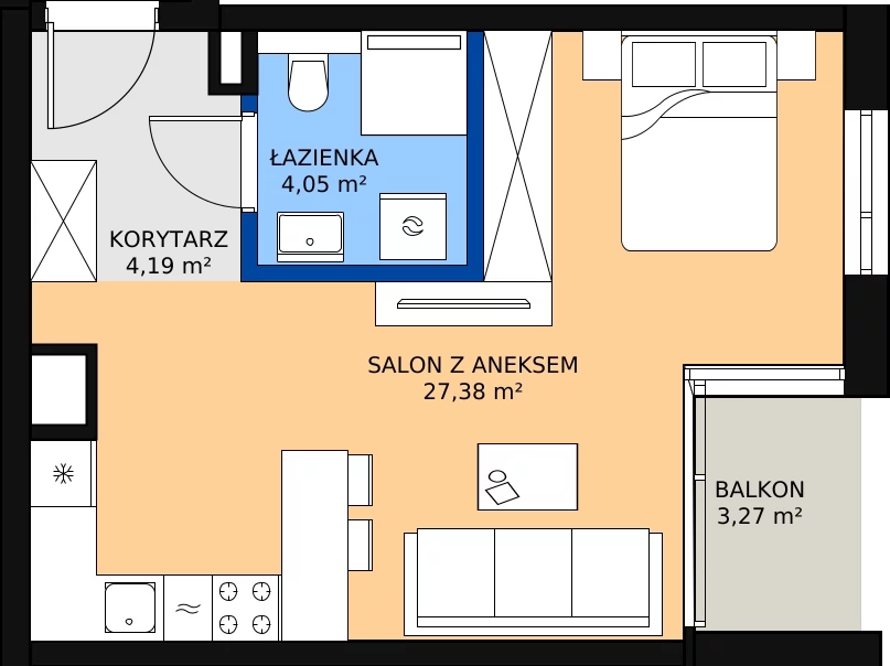 Zalety mieszkania 35.62 m², G/193