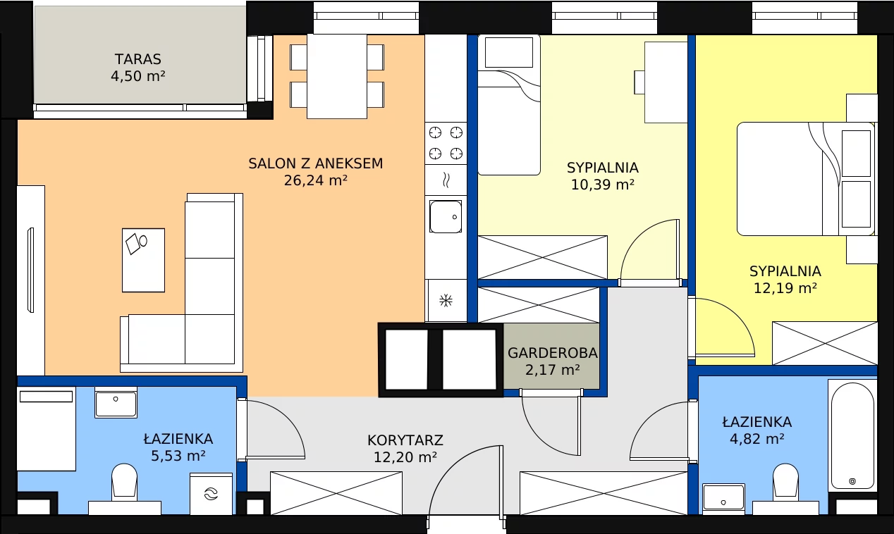 Zalety mieszkania 73.54 m², G/224