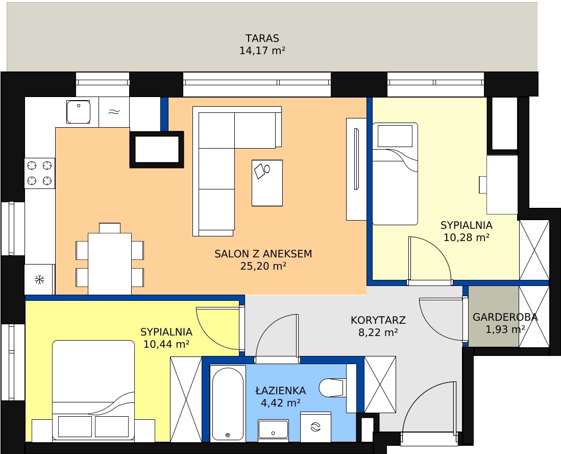 Zalety mieszkania 60.49 m², G/225