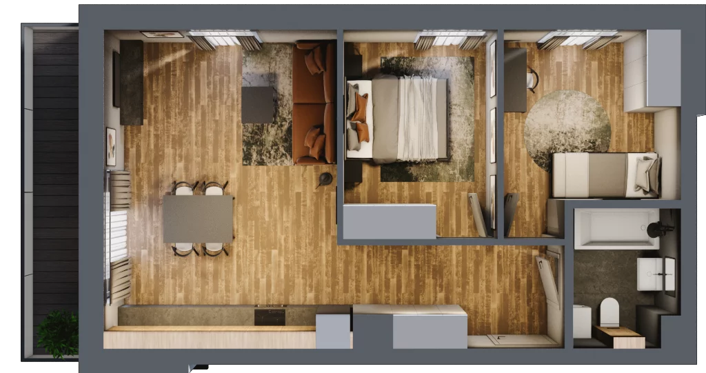 3 pokoje, mieszkanie 54,61 m², piętro 3, oferta nr C8/13, Konstelacja etap II, Gdynia, Pogórze, ul. Paderewskiego