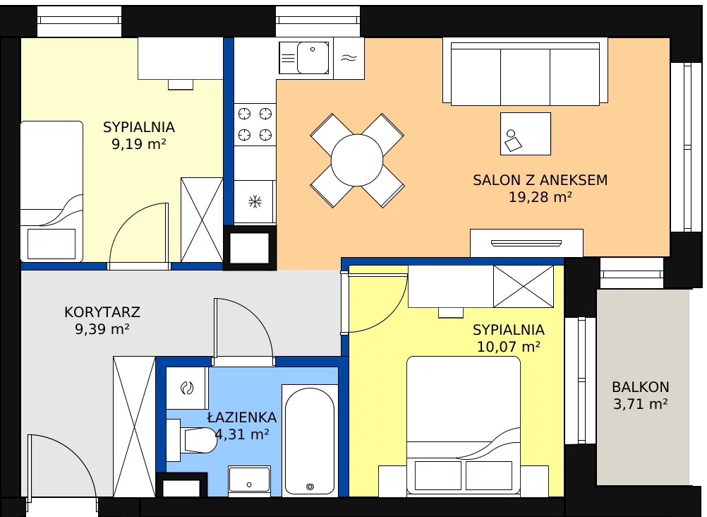 Zalety mieszkania 52.24 m², C8/20