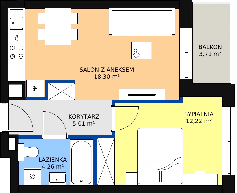 Zalety mieszkania 39.81 m², C8/22