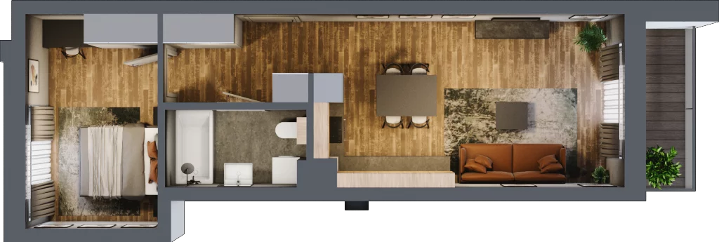 2 pokoje, mieszkanie 44,65 m², piętro 1, oferta nr C8/27, Konstelacja etap II, Gdynia, Pogórze, ul. Paderewskiego