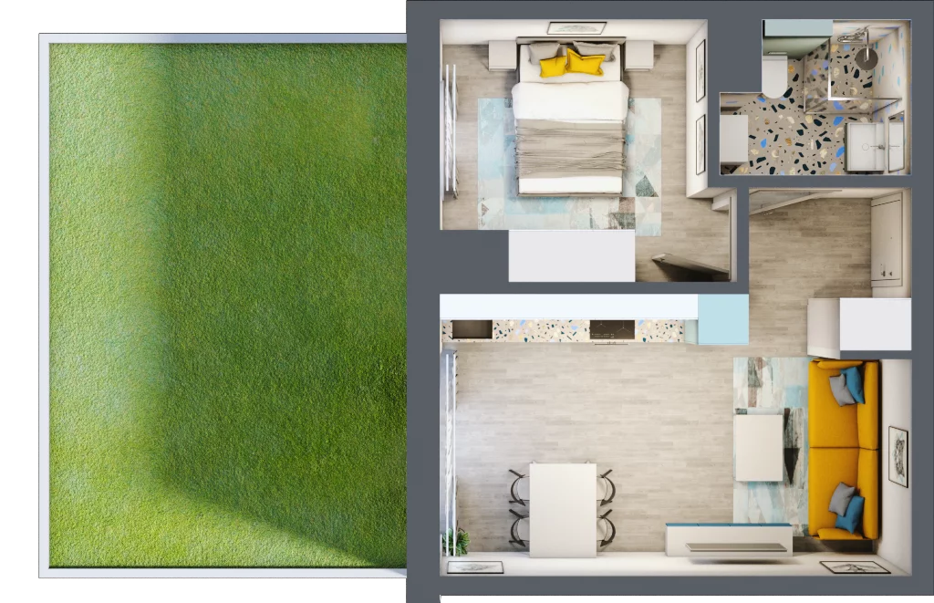 2 pokoje, mieszkanie 34,76 m², parter, oferta nr B1/4, Leśna Góra, Gdańsk, Brętowo, Niedźwiednik, ul. Leśna Góra