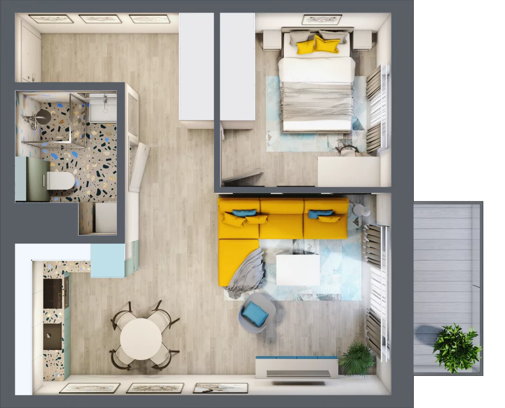 2 pokoje, mieszkanie 42,85 m², piętro 1, oferta nr B1/11, Leśna Góra, Gdańsk, Brętowo, Niedźwiednik, ul. Leśna Góra