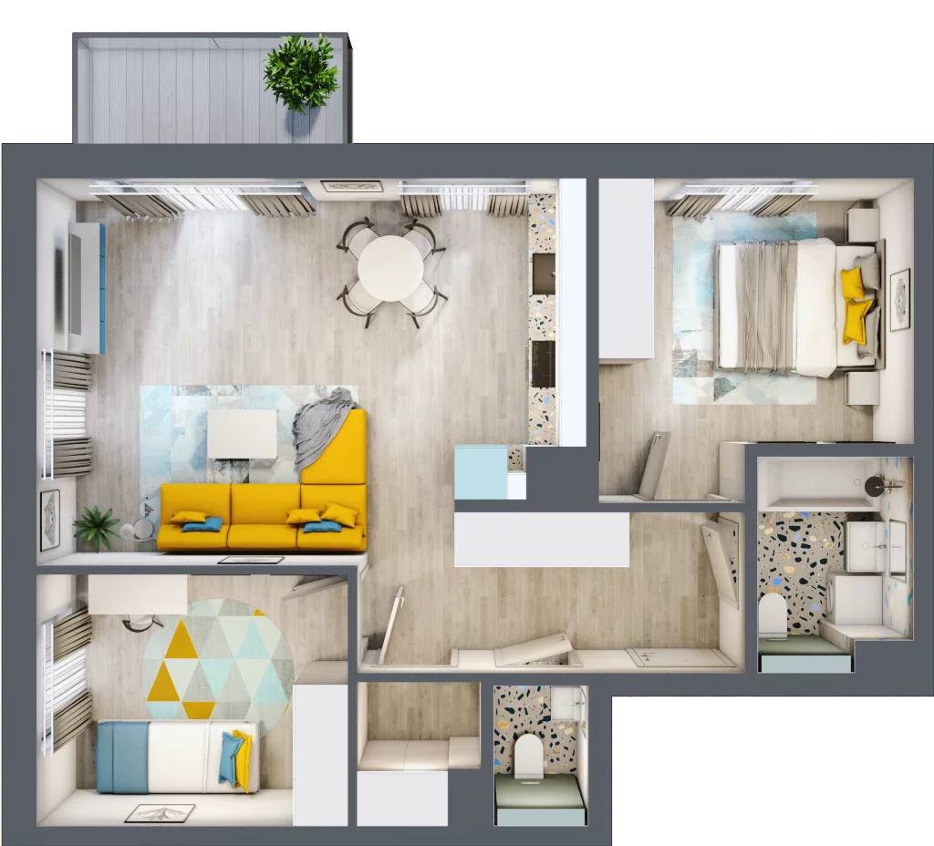 3 pokoje, mieszkanie 62,85 m², piętro 1, oferta nr B1/13, Leśna Góra, Gdańsk, Brętowo, Niedźwiednik, ul. Leśna Góra