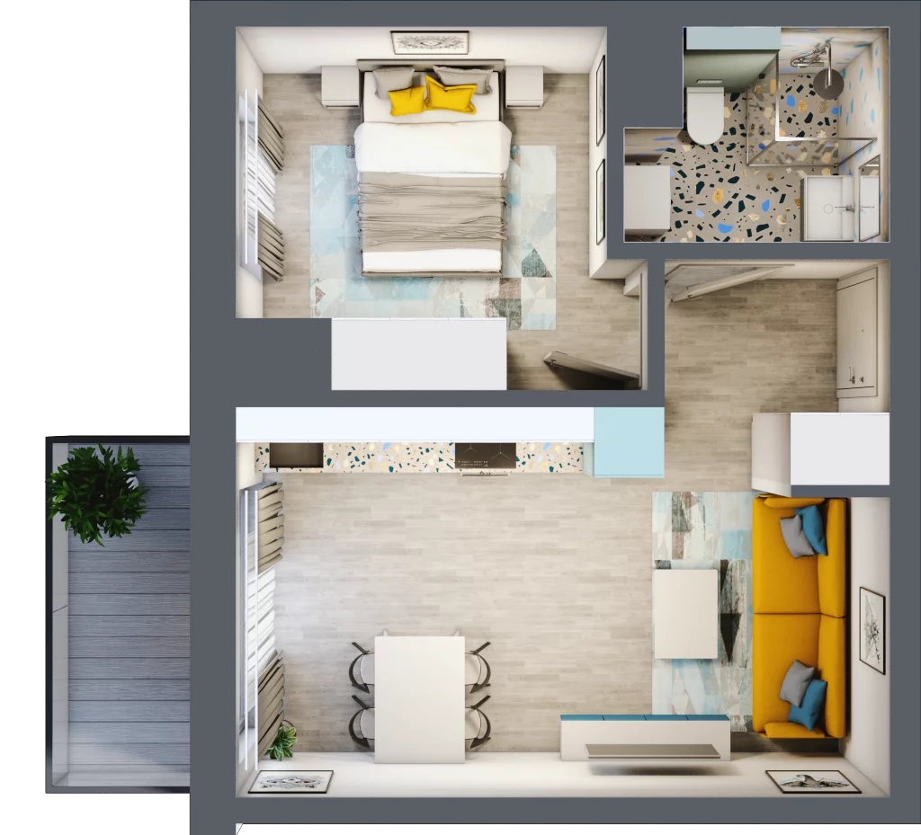 2 pokoje, mieszkanie 34,74 m², piętro 1, oferta nr B1/14, Leśna Góra, Gdańsk, Brętowo, Niedźwiednik, ul. Leśna Góra