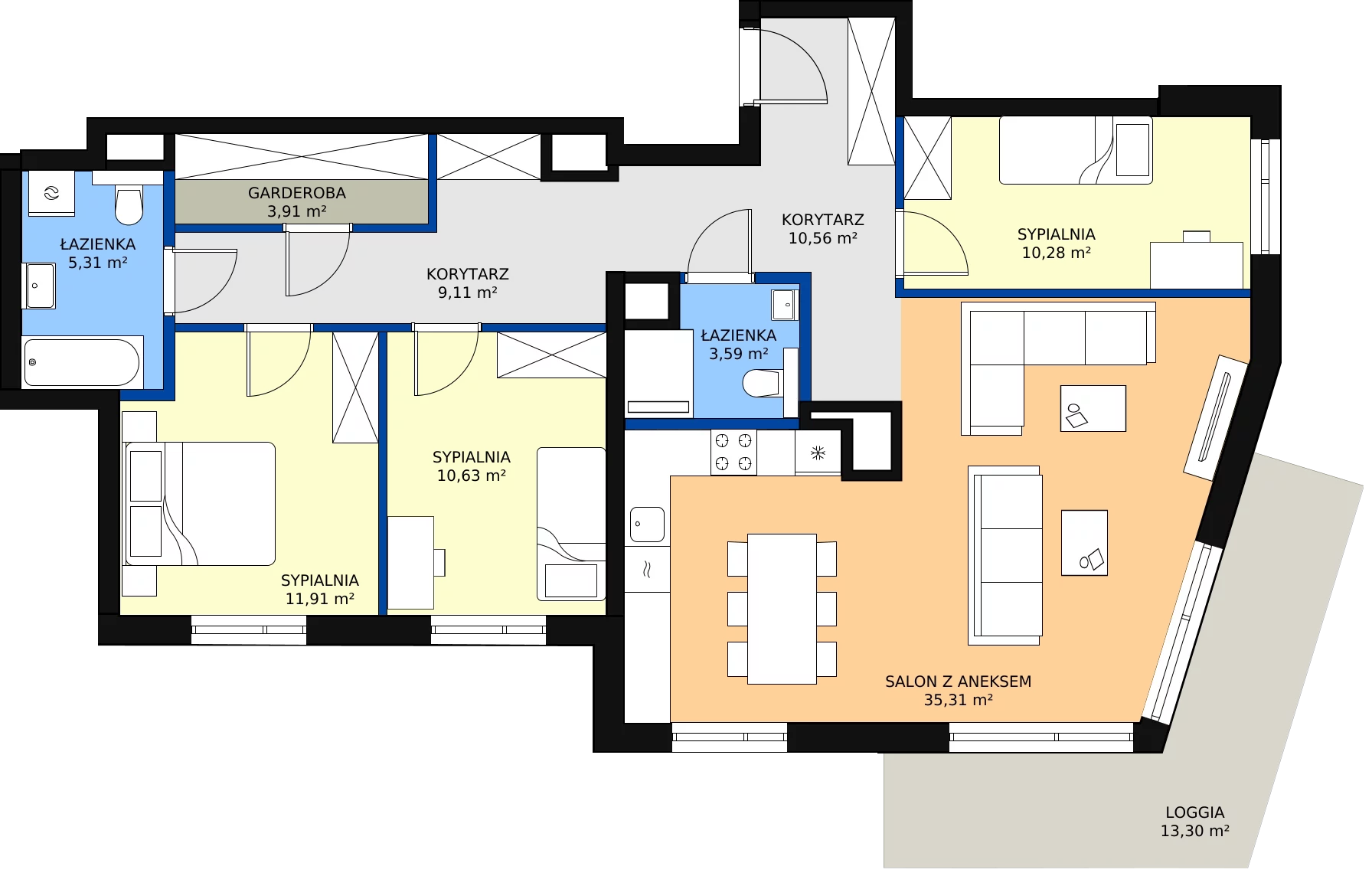 Zalety mieszkania 100.61 m², B1/72