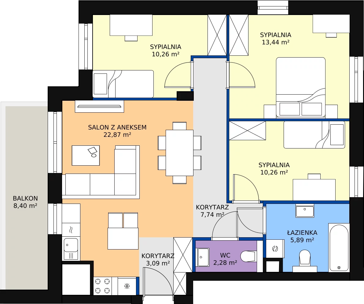 Zalety mieszkania 75.82 m², B1/18