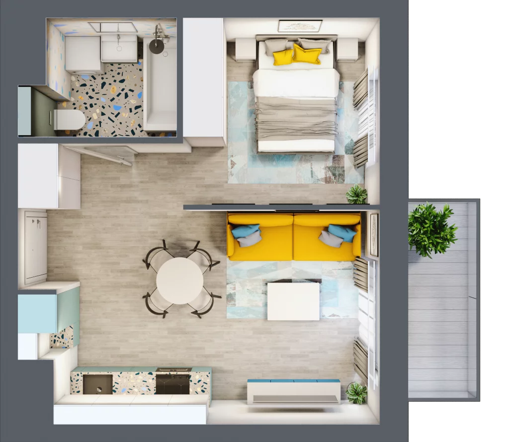 1 pokój, mieszkanie 34,03 m², piętro 3, oferta nr B1/21, Locus 2 - etap I, Rumia, Janowo, ul. Dąbrowskiego
