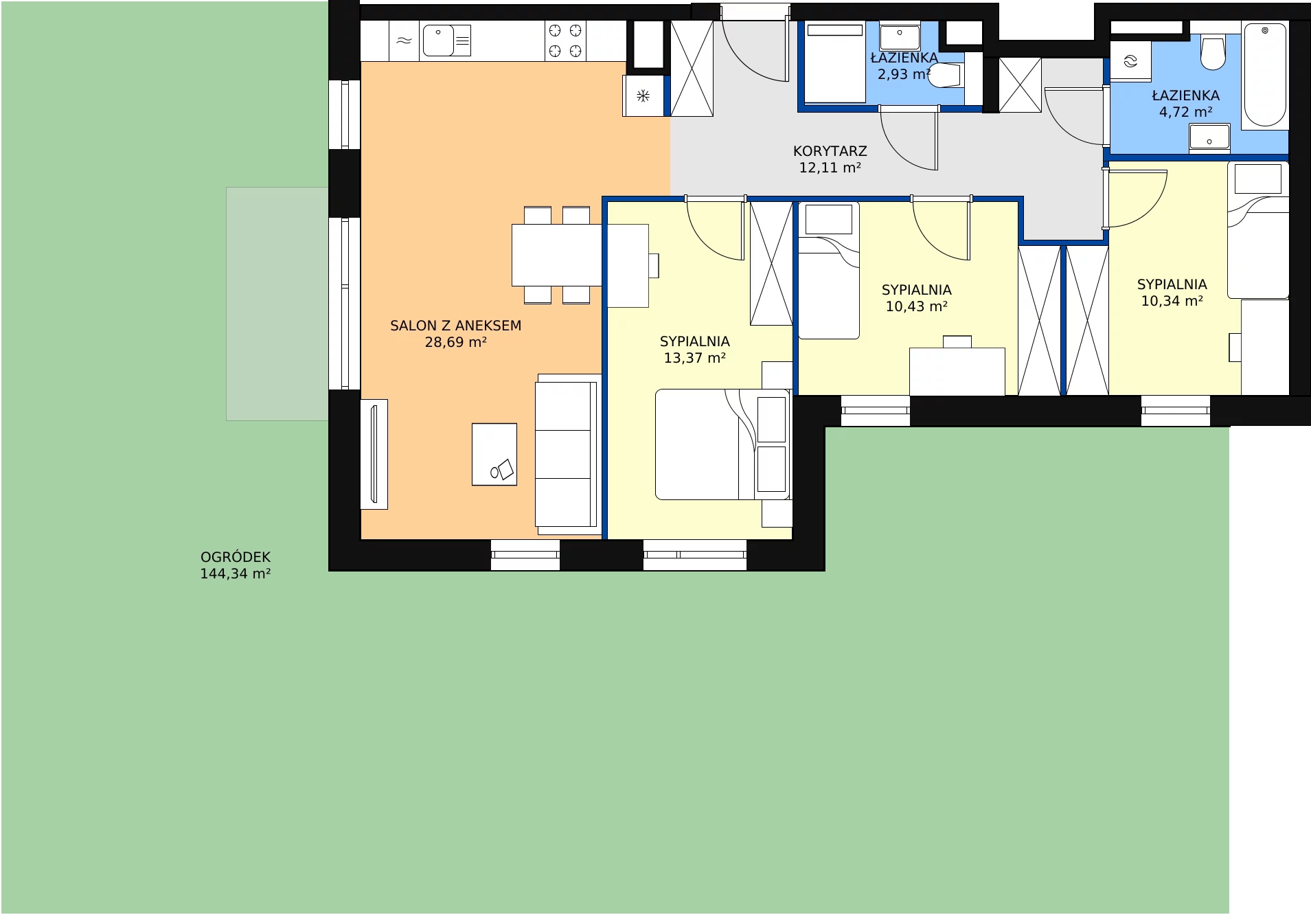 Zalety mieszkania 82.56 m², B1/49