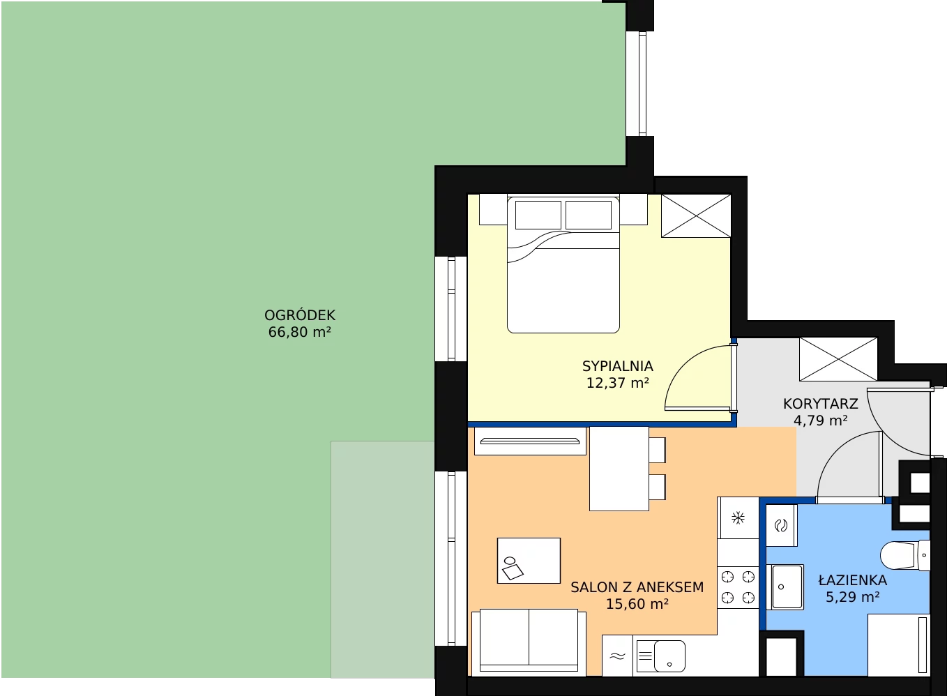 Zalety mieszkania 38.05 m², B1/51