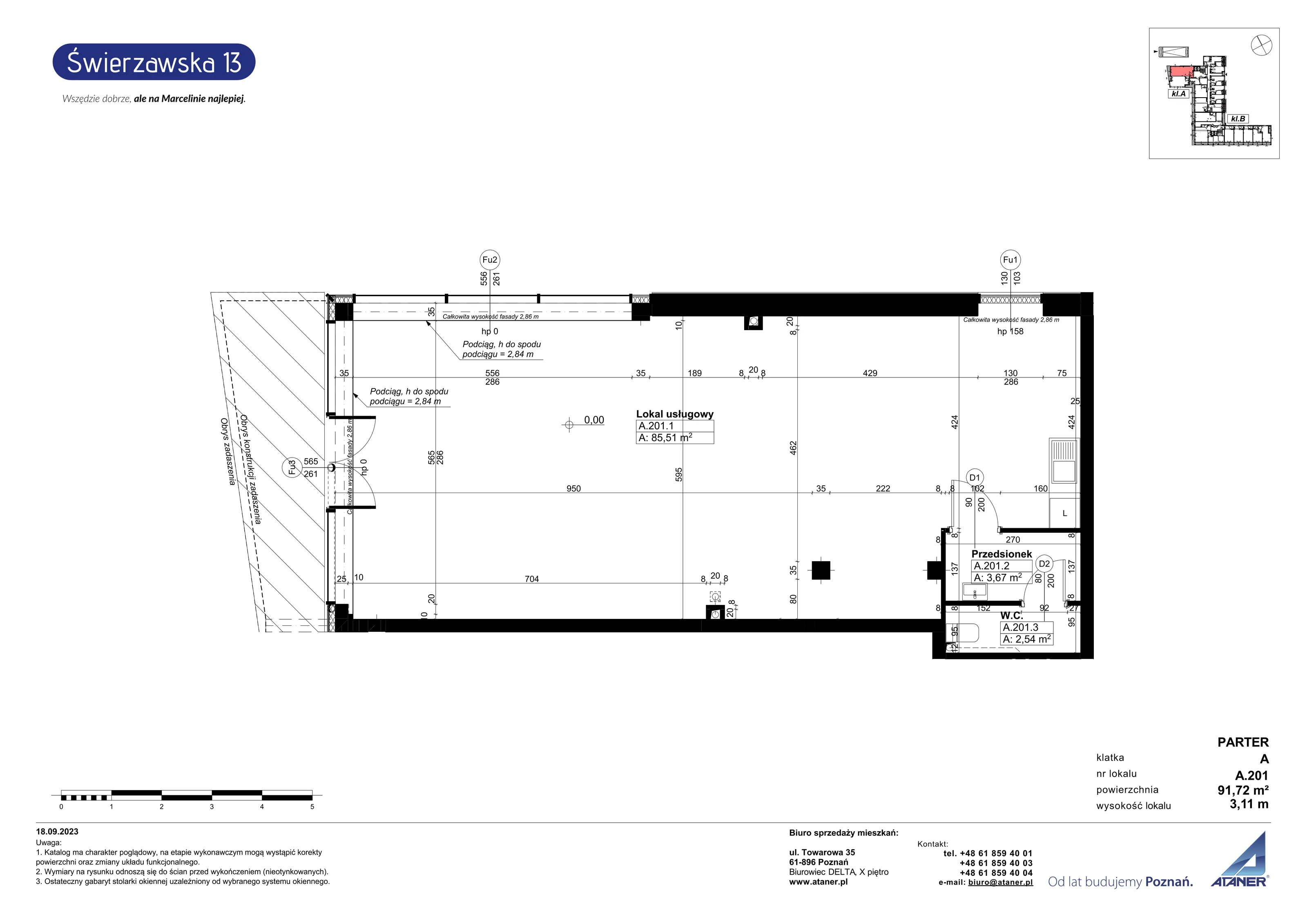 Lokal użytkowy 91,72 m², oferta nr A.201, Świerzawska 13 - lokale użytkowe, Poznań, Ławica, Grunwald, ul. Świerzawska 13